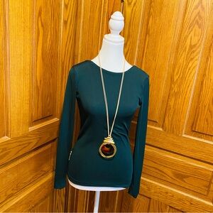 Club Monaco Deep Green Long Sleeve Top